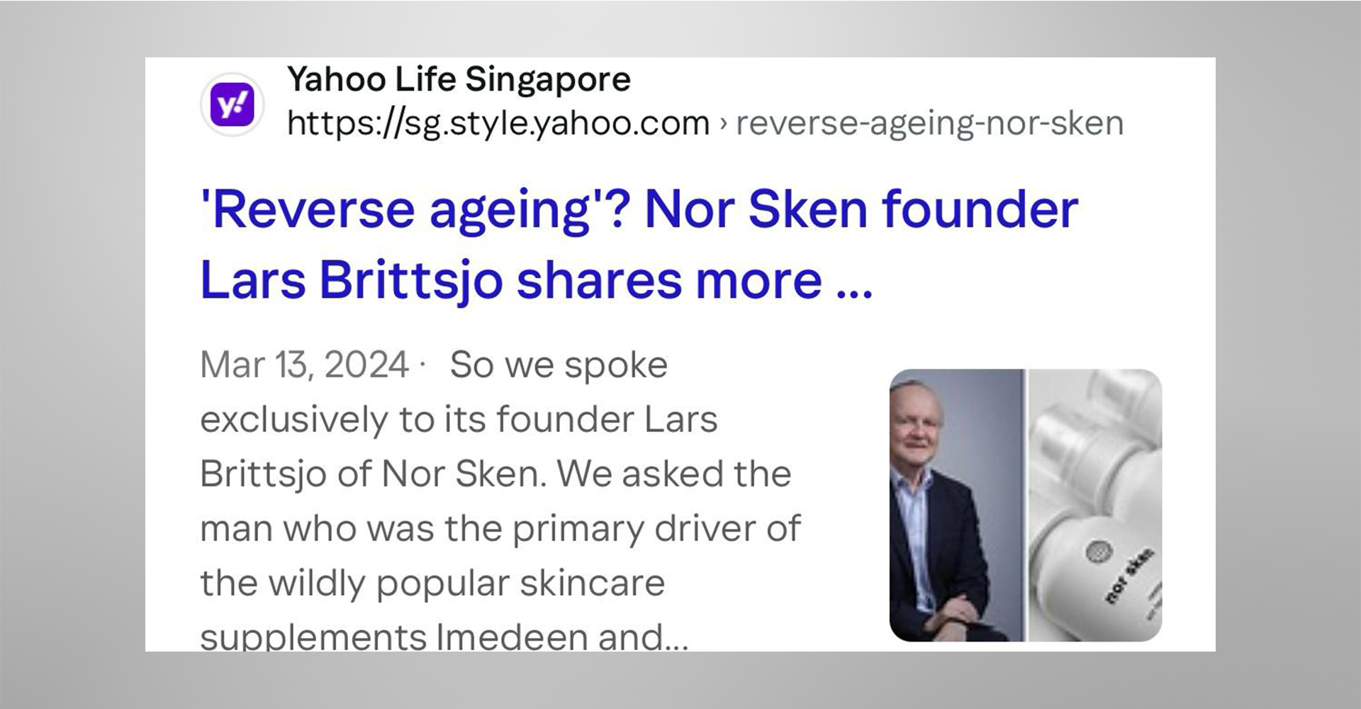 Founder of nor sken, Lars Brittsjo on the 
